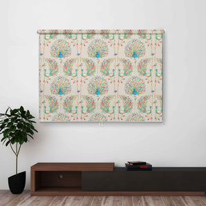 Peacock Pattern Printed Curtain (Block out Style)