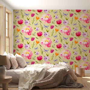 Watercolor Floral Pattern Designer Wallpaper