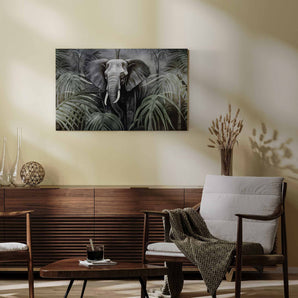 Elephant in Jungle Wall Art MDF Base Wrap