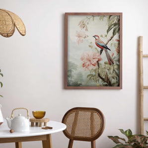Bird and Flower Wall Art Framed Print