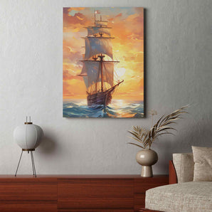 Sailing Boat Wall Art Canvas Wrap
