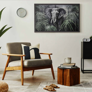 Elephant in Jungle Wall Art Framed Print