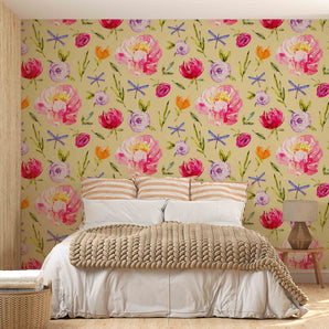 Watercolor Floral Pattern Designer Wallpaper