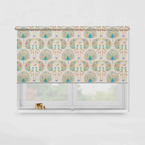 Peacock Pattern Printed Curtain (Block out Style)