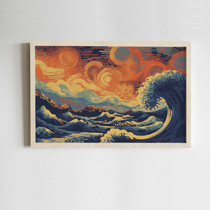 Sunset Seaside Wall Art Framed Print