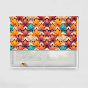 Colorful Flowers Pattern Printed Curtain (Block out Style)