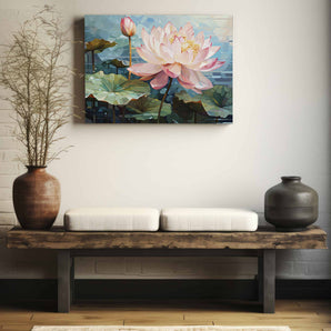 Lotus Blossom Wall Art Canvas Wrap