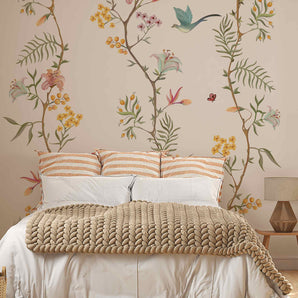 Flowers and Branches Designer Mural Wallpaper